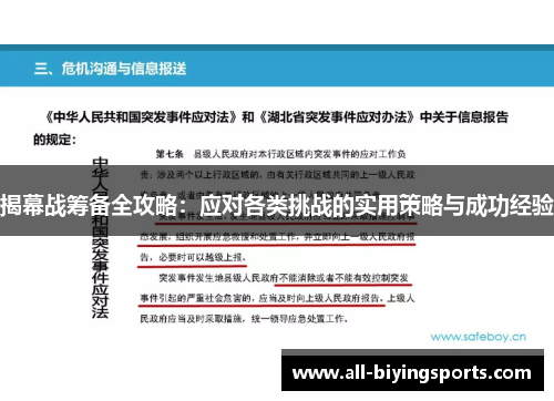 揭幕战筹备全攻略：应对各类挑战的实用策略与成功经验
